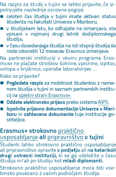 Na razpis za tudij v tujini se lahko prijavite,  e izpolnjujete naslednje osnovne pogoje: � celoten  as  tudija v tu...