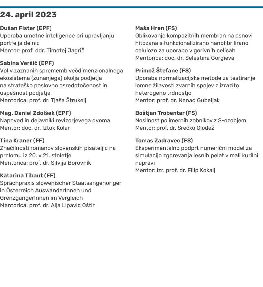 ￼ 24. april 2023 Du an Fister (EPF) Uporaba umetne inteligence pri upravljanju portfelja delnic Mentor: prof. ddr. Ti...