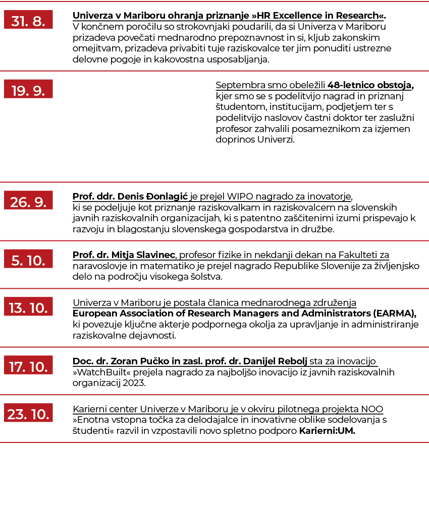 ￼,Univerza v Mariboru ohranja priznanje »HR Excellence in Research«. V kon nem poro ilu so strokovnjaki poudarili, da...