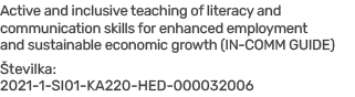 Active and inclusive teaching of literacy and communication skills for enhanced employment and sustainable economic g...