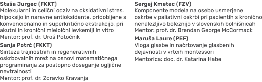 Sta a Jurgec (FKKT) Molekularni in celi ni odziv na oksidativni stres, hipoksijo in naravne antioksidante, pridobljen...