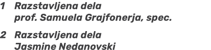 1 Razstavljena dela prof. Samuela Grajfonerja, spec. 2 Razstavljena dela Jasmine Nedanovski