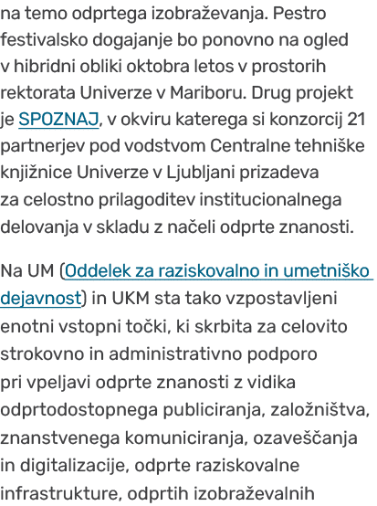 na temo odprtega izobra evanja. Pestro festivalsko dogajanje bo ponovno na ogled v hibridni obliki oktobra letos v pr...
