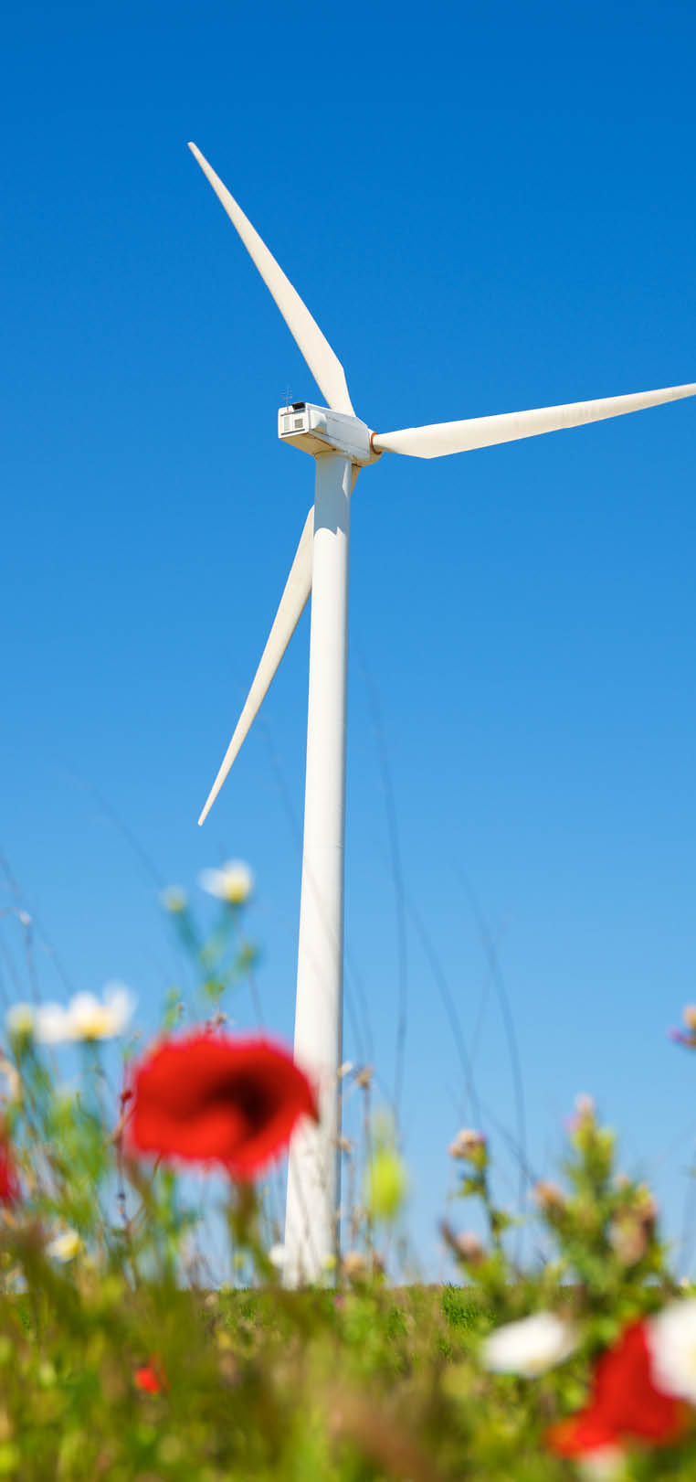 Windmills for electric power production, Zaragoza province, Aragon in Spain.