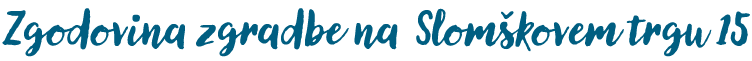 Zgodovina zgradbe na Slom kovem trgu 15