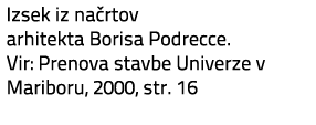 Izsek iz na rtov arhitekta Borisa Podrecce. Vir: Prenova stavbe Univerze v Mariboru, 2000, str. 16