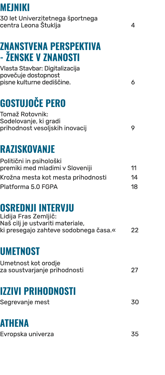 MEJNIKI 30 let Univerzitetnega portnega centra Leona  tuklja 4 ZNANSTVENA PERSPEKTIVA  ENSKE V ZNANOSTI Vlasta Stavb...