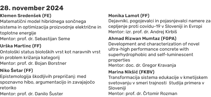28. november 2024 Klemen Sreden ek (FE) Matemati ni model hibridnega son nega sistema in optimizacija proizvodnje ele...