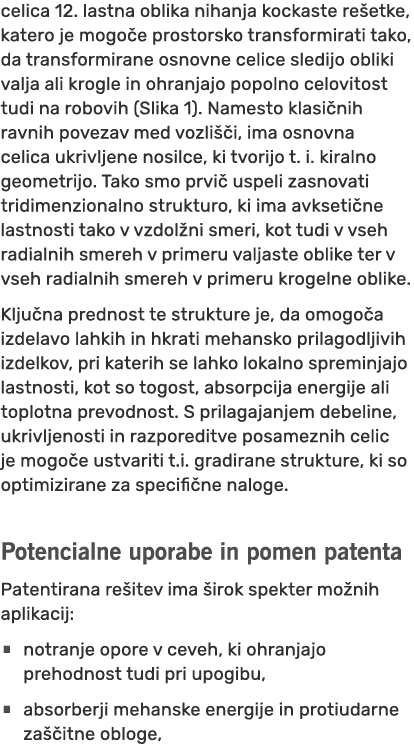 celica 12. lastna oblika nihanja kockaste re etke, katero je mogo e prostorsko transformirati tako, da transformirane...