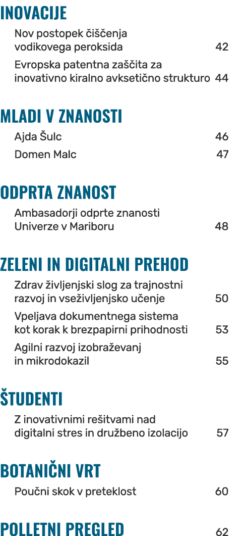 INOVACIJE Nov postopek i  enja vodikovega peroksida 42 Evropska patentna za  ita za inovativno kiralno avkseti no st...