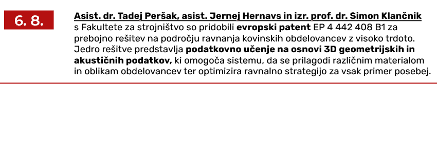 ￼,Asist. dr. Tadej Per ak, asist. Jernej Hernavs in izr. prof. dr. Simon Klan nik s Fakultete za strojni tvo so prido...