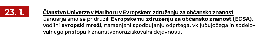 ￼ lanstvo Univerze v Mariboru v Evropskem zdru enju za ob ansko znanost Januarja smo se pridru ili Evropskemu zdru e...