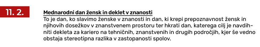 ￼ Mednarodni dan ensk in deklet v znanosti To je dan, ko slavimo  enske v znanosti in dan, ki krepi prepoznavnost  e...