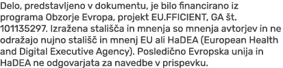 Delo, predstavljeno v dokumentu, je bilo financirano iz programa Obzorje Evropa, projekt EU.FFICIENT, GA t. 10113529...