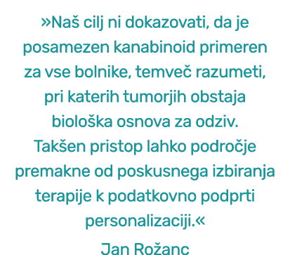 »Na cilj ni dokazovati, da je posamezen kanabinoid primeren za vse bolnike, temve  razumeti, pri katerih tumorjih ob...